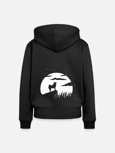 Finnischer Spitz und Berg - Frauen Premium Bio Zip Hoodie - Schwarz