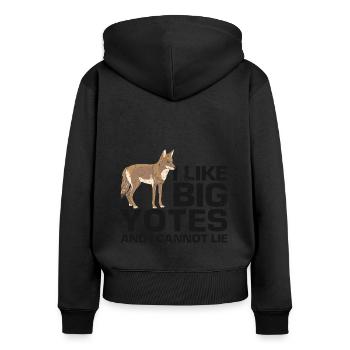 Conception de coyote pour les réacteurs de coyote - Sweat à capuche zippé Premium bio Femme - noir - Dos - Julia (174cm)