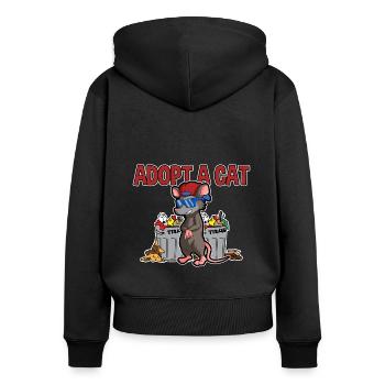 Opossum Design für Possum Fans und Opossum Fans - Frauen Premium Bio Zip Hoodie - Schwarz - Hinten - Julia (174cm)