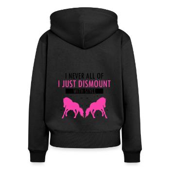 Conception acrobatique de voûte et cheval équestre - Sweat à capuche zippé Premium bio Femme - noir - Dos - Julia (174cm)