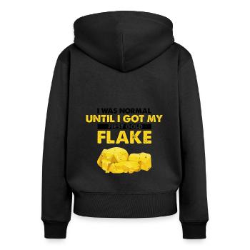 Goldwaschen Goldsucher Goldschüfer Design - Frauen Premium Bio Zip Hoodie - Schwarz - Hinten - Julia (174cm)
