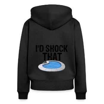 Pool Guy Design für Poolboy und Poolreiniger - Frauen Premium Bio Zip Hoodie - Schwarz - Hinten - Julia (174cm)