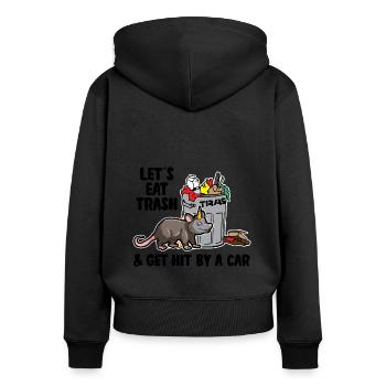 Possum design for opossum lovers and possum - Women's Premium Organic Zip Hoodie - black - Back - Julia (174cm)