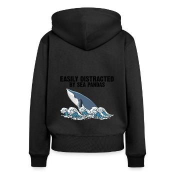 Baleines Baleines Océan Marine Biologiste Marin Plongeur Plongeurs - Sweat à capuche zippé Premium bio Femme - noir - Dos - Julia (174cm)