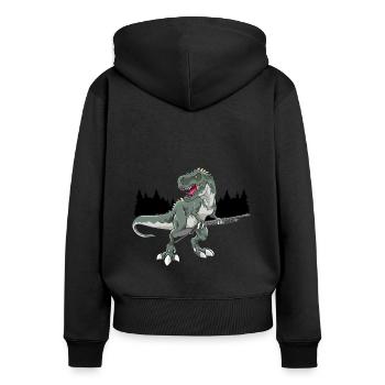 Chasse au canard Chasse au canard Chasseur de canard Chasseur de canard Conception - Sweat à capuche zippé Premium bio Femme - noir - Dos - Julia (174cm)