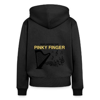 Conceptions de harpiste pour conceptions de harpiste - Sweat à capuche zippé Premium bio Femme - noir - Dos - Julia (174cm)