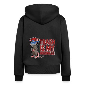 Opossum Design für Possum Fans und Opossum Fans - Frauen Premium Bio Zip Hoodie - Schwarz - Hinten - Julia (174cm)