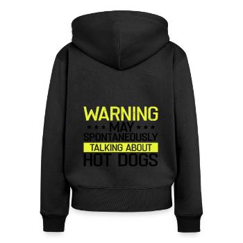 Jour et nuit Hot Dog Food Cadeau FastFood - Sweat à capuche zippé Premium bio Femme - noir - Dos - Julia (174cm)