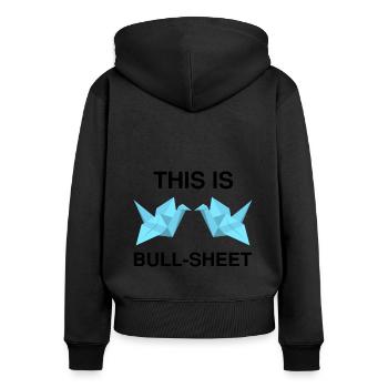 Conception d'origami japonais et origami kirigami - Sweat à capuche zippé Premium bio Femme - noir - Dos - Julia (174cm)