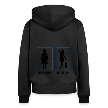 Dragon boating theme for dragon boat paddling - Women's Premium Organic Zip Hoodie - black - Back - Julia (174cm)