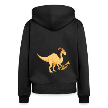 Dinosaurier Motif für Paläontologen - Frauen Premium Bio Zip Hoodie - Schwarz - Hinten - Julia (174cm)