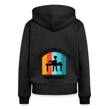 Physiotherapist Humorous Gift Saying Funny - Women's Premium Organic Zip Hoodie - black - Back - Julia (174cm)