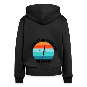 Segelflieger Segelfliegen Segelflugzeug Fliegen - Frauen Premium Bio Zip Hoodie - Schwarz - Hinten - Julia (174cm)