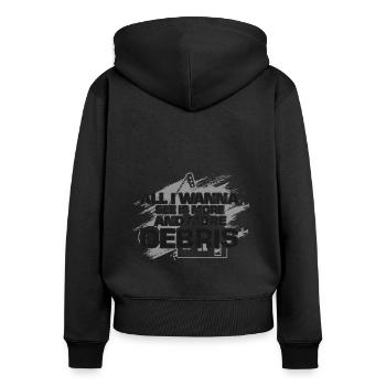 House demolition and house renovation - Women's Premium Organic Zip Hoodie - black - Back - Julia (174cm)