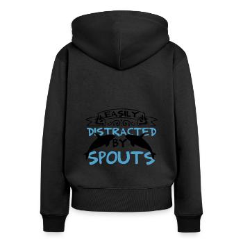 Whale watching design for whales - Women's Premium Organic Zip Hoodie - black - Back - Julia (174cm)