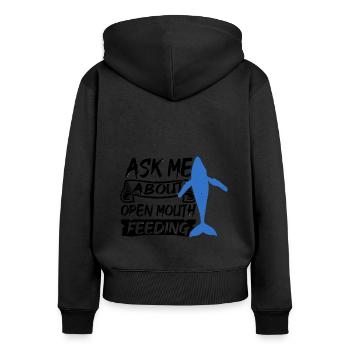 Orca Beobachtung für Buckelwale und Meerwale - Frauen Premium Bio Zip Hoodie - Schwarz - Hinten - Julia (174cm)