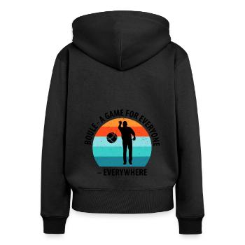 Boule Petanque Boccia Boules - Frauen Premium Bio Zip Hoodie - Schwarz - Hinten - Julia (174cm)