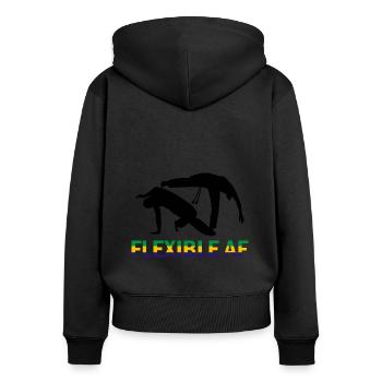 Capoeira Athletic pour la danse afro-brésilienne - Sweat à capuche zippé Premium bio Femme - noir - Dos - Julia (174cm)