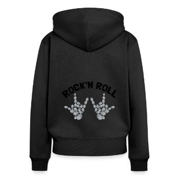 Gemstone collectors and gemstone research - Women's Premium Organic Zip Hoodie - black - Back - Julia (174cm)