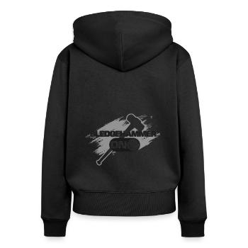 Conception de démolition de maisons et rénovation de maisons - Sweat à capuche zippé Premium bio Femme - noir - Dos - Julia (174cm)