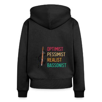 Bassoon Wind Instrument Design for Bassoonist - Women's Premium Organic Zip Hoodie - black - Back - Julia (174cm)