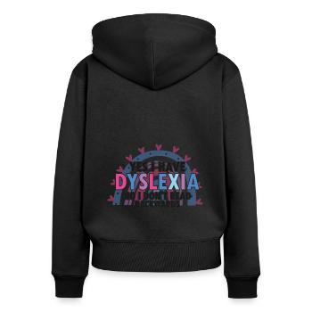 Dyslexia Awareness and Dyslexia Teachers - Women's Premium Organic Zip Hoodie - black - Back - Julia (174cm)