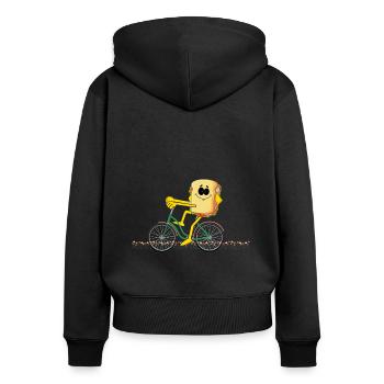 Cyclists Sandwich Cycling Bicycle Bread - Women's Premium Organic Zip Hoodie - black - Back - Julia (174cm)