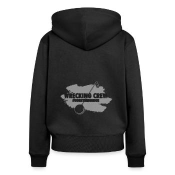 Conception de démolition de maisons et rénovation de maisons - Sweat à capuche zippé Premium bio Femme - noir - Dos - Julia (174cm)