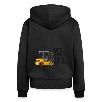 Warehouse drivers and warehouse workers for forklifts - Women's Premium Organic Zip Hoodie - black - Back - Julia (174cm)