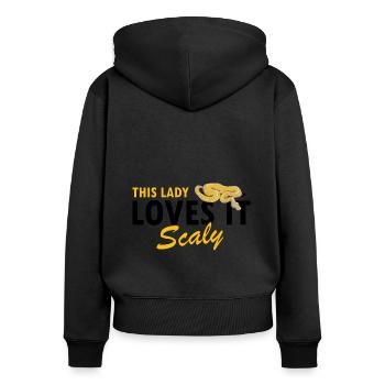 Königspython Design für Schlangen Liebhaber - Frauen Premium Bio Zip Hoodie - Schwarz - Hinten - Julia (174cm)