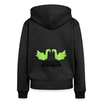 Conception d'origami japonais et origami kirigami - Sweat à capuche zippé Premium bio Femme - noir - Dos - Julia (174cm)