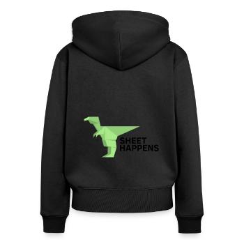 Conception d'origami Kirigami coloré - Sweat à capuche zippé Premium bio Femme - noir - Dos - Julia (174cm)