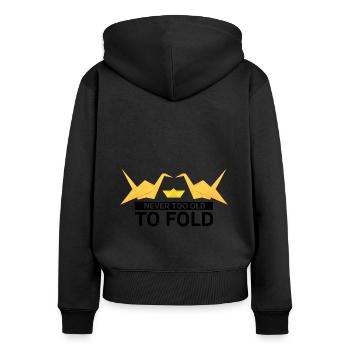 Conception d'origami japonais et origami kirigami - Sweat à capuche zippé Premium bio Femme - noir - Dos - Julia (174cm)