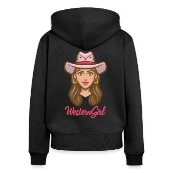 Western Girl - Women's Premium Organic Zip Hoodie - black - Back - Julia (174cm)