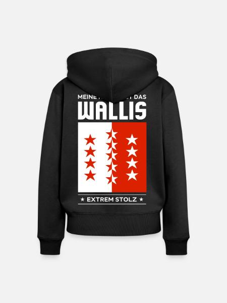 Wallis - Frauen Premium Bio Zip Hoodie - Schwarz