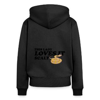 King python design for snake lovers - Women's Premium Organic Zip Hoodie - black - Back - Julia (174cm)