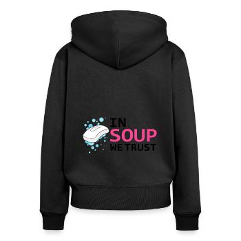 Conception de fabrication de savon pour les conceptions de fabricants de savon - Sweat à capuche zippé Premium bio Femme - noir - Dos - Julia (174cm)