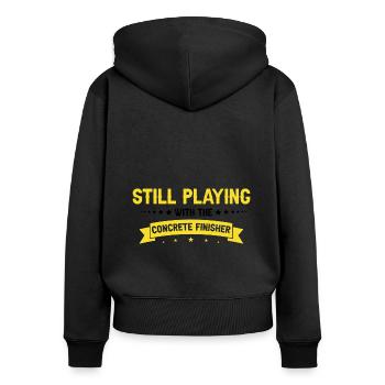 Concrete builder design for construction workers and construction site - Women's Premium Organic Zip Hoodie - black - Back - Julia (174cm)
