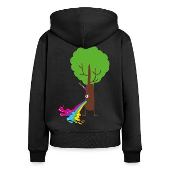 Protection de l’environnement, conservation de la nature, amoureux de la nature, arbre - Sweat à capuche zippé Premium bio Femme - noir - Dos - Julia (174cm)