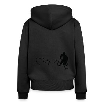 Ice Hockey Ice Hockey Retro Skates Puck Ice - Women's Premium Organic Zip Hoodie - black - Back - Julia (174cm)