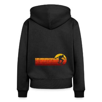 Skateboarder Skateboard Skater Skate Skateing - Frauen Premium Bio Zip Hoodie - Schwarz - Hinten - Julia (174cm)