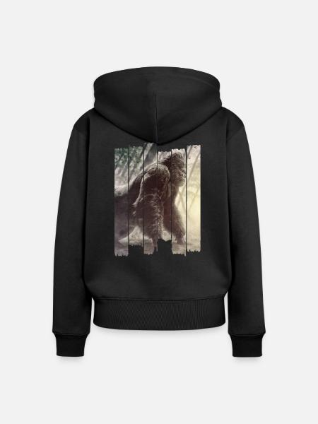gorilla - Frauen Premium Bio Zip Hoodie - Schwarz