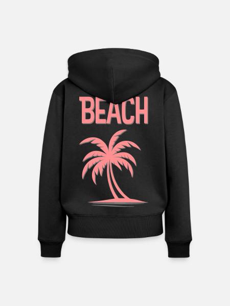 Strand - Frauen Premium Bio Zip Hoodie - Schwarz