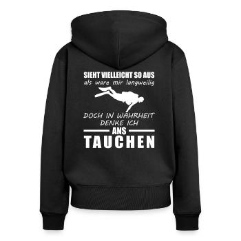 Tauchen Taucher Geschenk Diving tauchen Sport - Frauen Premium Bio Zip Hoodie - Schwarz - Hinten - Julia (174cm)