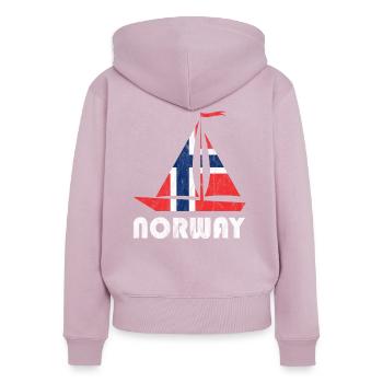 Norway Boat Flag Norwegen Norge Elch - Frauen Premium Bio Zip Hoodie - Altrosa - Hinten - Julia (174cm)