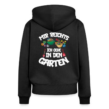 Gärtner,Garten,Landschaftsgärtner Designs für - Frauen Premium Bio Zip Hoodie - Schwarz - Hinten - Julia (174cm)