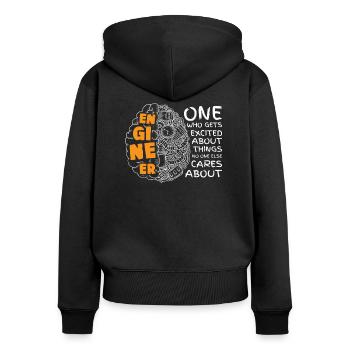 Engineer, Mechanical Engineering Motive for an Engineur - Women's Premium Organic Zip Hoodie - black - Back - Julia (174cm)
