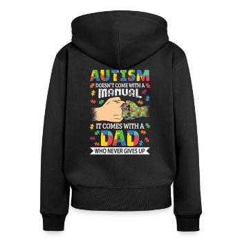 autism awareness autistic autism different - Women's Premium Organic Zip Hoodie - black - Back - Julia (174cm)
