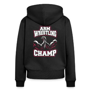 ARM WRESTLING CHAMP - Sweat à capuche zippé Premium bio Femme - noir - Dos - Julia (174cm)