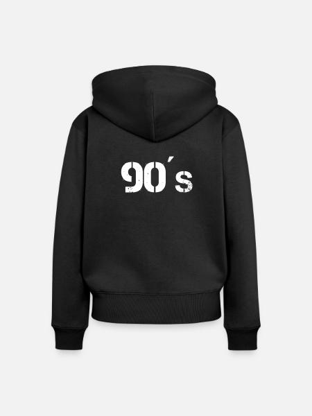 90er 90´s Neunziger Geschenkidee - Frauen Premium Bio Zip Hoodie - Schwarz